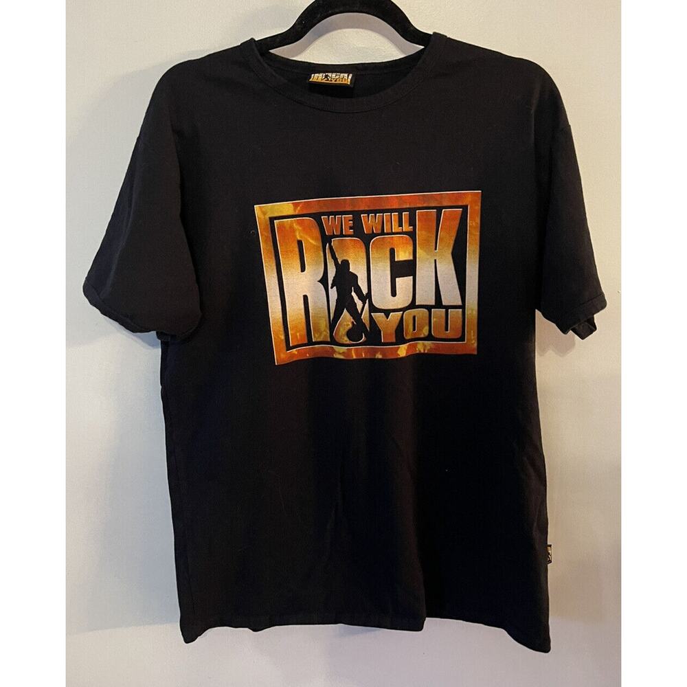 Vintage 2002 We-Will-Rock-You Dominion-Theatre London WWRY Black T-Shirt Large